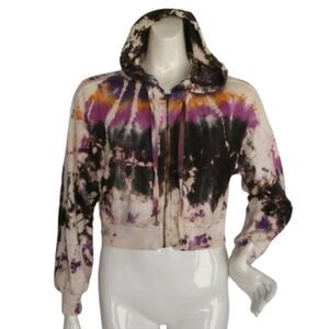 YOUNG FABULOUS & BROKE Hoodie, S, Off-white, Black, Purple, Waist length, Zipper